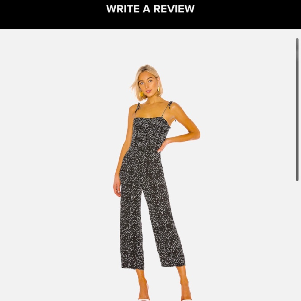 Lovers + Friends jumpsuit - black w/ white dots M